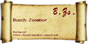 Busch Zsombor névjegykártya